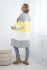 Sweter Kardigan w pasy szary+żółty
