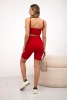 Komplet ze spodniami z wysokim stanem czerwony