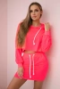 Komplet bluzy ze spódniczką różowy neon