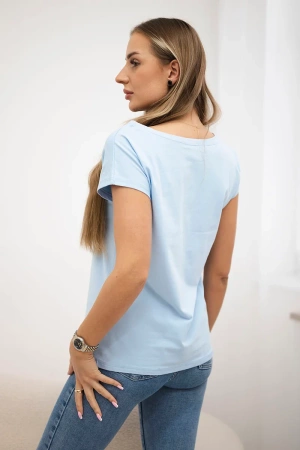 Bluzka z nadrukiem ust niebieska