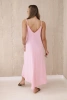 Sukienka muślinowa na ramiączkach jasno różowa