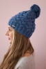 Czapka z polarem Waleria K307 jeansowa