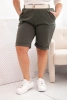 Spodenki damskie bawełniane Plus Size z paskiem khaki