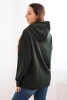 Bluza damska pętelkowa bawełniana z kapturem i kieszenią kangurką ciemno zielona