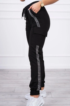 Spodnie bawełniane cargo czarne