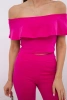 Komplet z falbanką fuksja