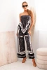 Komplet damski z szerokimi spodniami i topem czarny