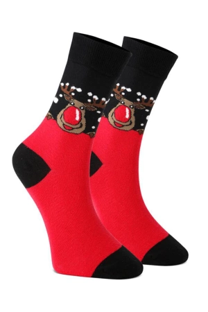 Skarpetki unisex świąteczne na prezent – zestaw 3 par renifer, ciastko i Mikołaj