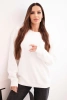 Bluza damska pętelkowa bawełniana z kapturem i kieszenią kangurką biała