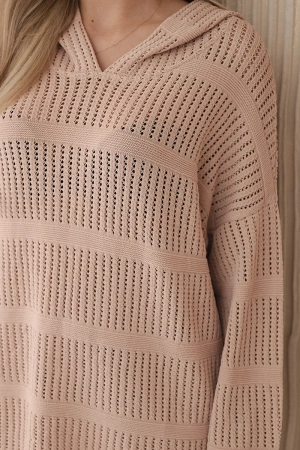 Komplet ażurowy Rayon camelowy