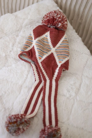 Czapka damska uszatka Eunika K322 ruda