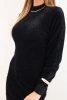 Sukienka damska sweterkowa z półgolfem z miękkiej alpaki czarny