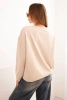 Bluza damska bawełniana z nadrukiem kota i napisem beżowa