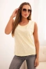 Bluzka damska bez rękawów z bawełny o klasycznym kroju żółta