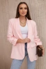 Marynarka z klapami elegancka jasny pudrowy róż