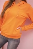 Bluza damska bawełniana z kapturem i kieszeniami pomarańczowa