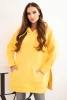 Bluza ocieplana z rozcięciami na bokach żółta