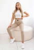 Legginsy prążkowane beżowe