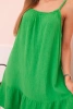 Sukienka damska muślinowa na ramiączkach z falbaną zielona