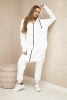 Komplet ocieplany z długą bluzą ecru