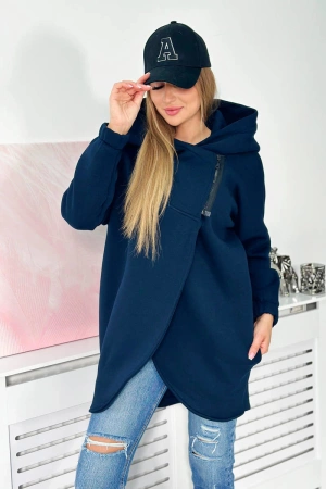 Bluza z krótkim suwakiem granatowa