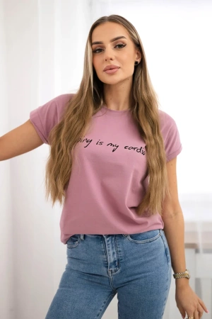 Bluzka Shopping is my cardio ciemno różowa