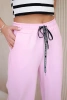 Spodnie Punto z szeroką nogawką jasno różowe