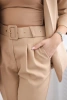 Komplet elegancki marynarki ze spodniami jasny camelowy