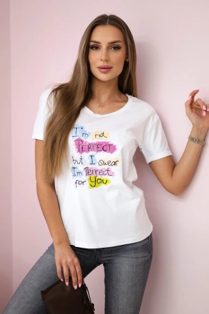Bluzka z nadrukiem Perfect biała