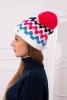 Czapka damska Laila K283 biała+fuksja