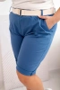 Spodenki damskie bawełniane Plus Size z paskiem jeansowe