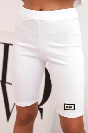 Komplet damski bawełniany z krótkim rękawem i szortami biały