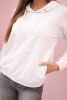 Bluza damska bawełniana z kapturem i kieszeniami biała