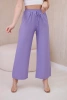 Spodnie z wiskozy z szeroką nogawką fioletowe