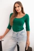 Bluzka okrągły dekolt zielona