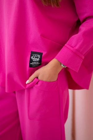 Komplet new punto bluza + spodnie różowy