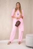 Komplet bluzka + spodnie z wisiorkiem cukierkowy róż