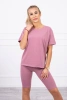 Komplet top+legginsy ciemny różowy