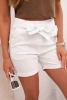Spodenki damskie z kokardą i falbankami białe